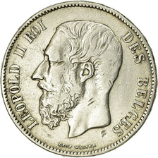 Coin, Belgium, Leopold II, 5 Francs, 5 Frank, 1871, EF(40-45), Silver, KM:24