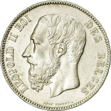 Coin, Belgium, Leopold II, 5 Francs, 5 Frank, 1871, EF(40-45), Silver, KM:24