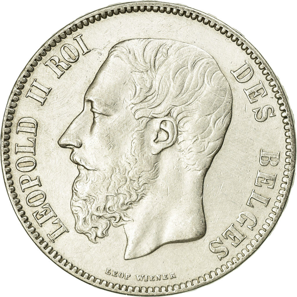 Coin, Belgium, Leopold II, 5 Francs, 5 Frank, 1871, EF(40-45), Silver, KM:24