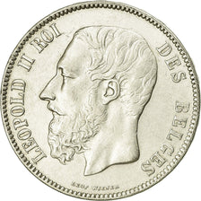 Coin, Belgium, Leopold II, 5 Francs, 5 Frank, 1871, EF(40-45), Silver, KM:24