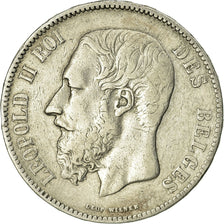 Coin, Belgium, Leopold II, 5 Francs, 5 Frank, 1871, EF(40-45), Silver, KM:24