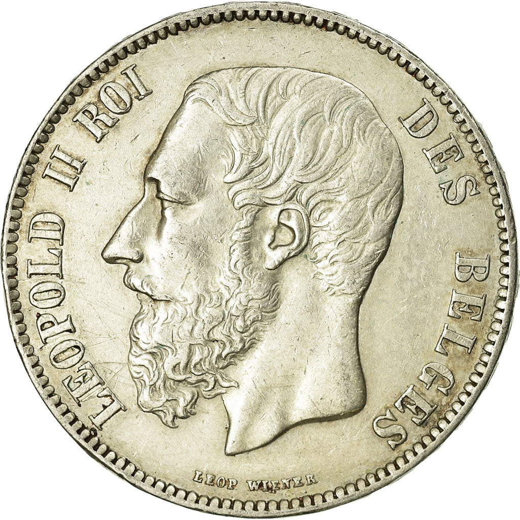 Coin, Belgium, Leopold II, 5 Francs, 5 Frank, 1871, EF(40-45), Silver, KM:24