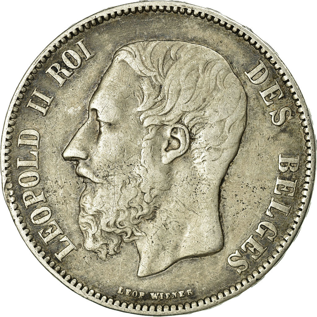 Coin, Belgium, Leopold II, 5 Francs, 5 Frank, 1871, EF(40-45), Silver, KM:24
