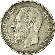 Coin, Belgium, Leopold II, 5 Francs, 5 Frank, 1871, EF(40-45), Silver, KM:24