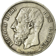 Coin, Belgium, Leopold II, 5 Francs, 5 Frank, 1871, EF(40-45), Silver, KM:24