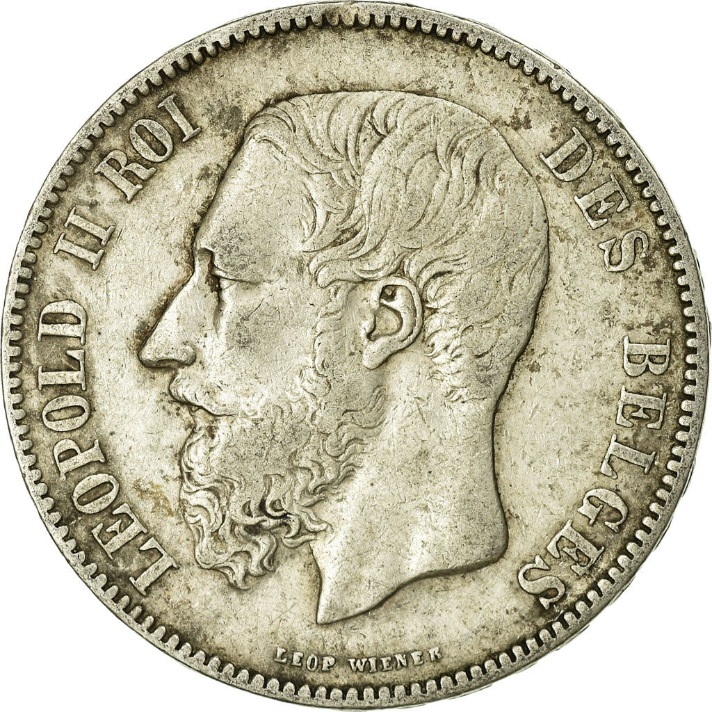 Coin, Belgium, Leopold II, 5 Francs, 5 Frank, 1871, EF(40-45), Silver, KM:24
