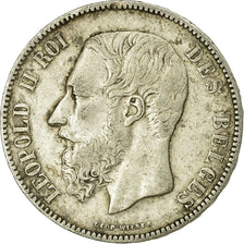 Coin, Belgium, Leopold II, 5 Francs, 5 Frank, 1871, EF(40-45), Silver, KM:24
