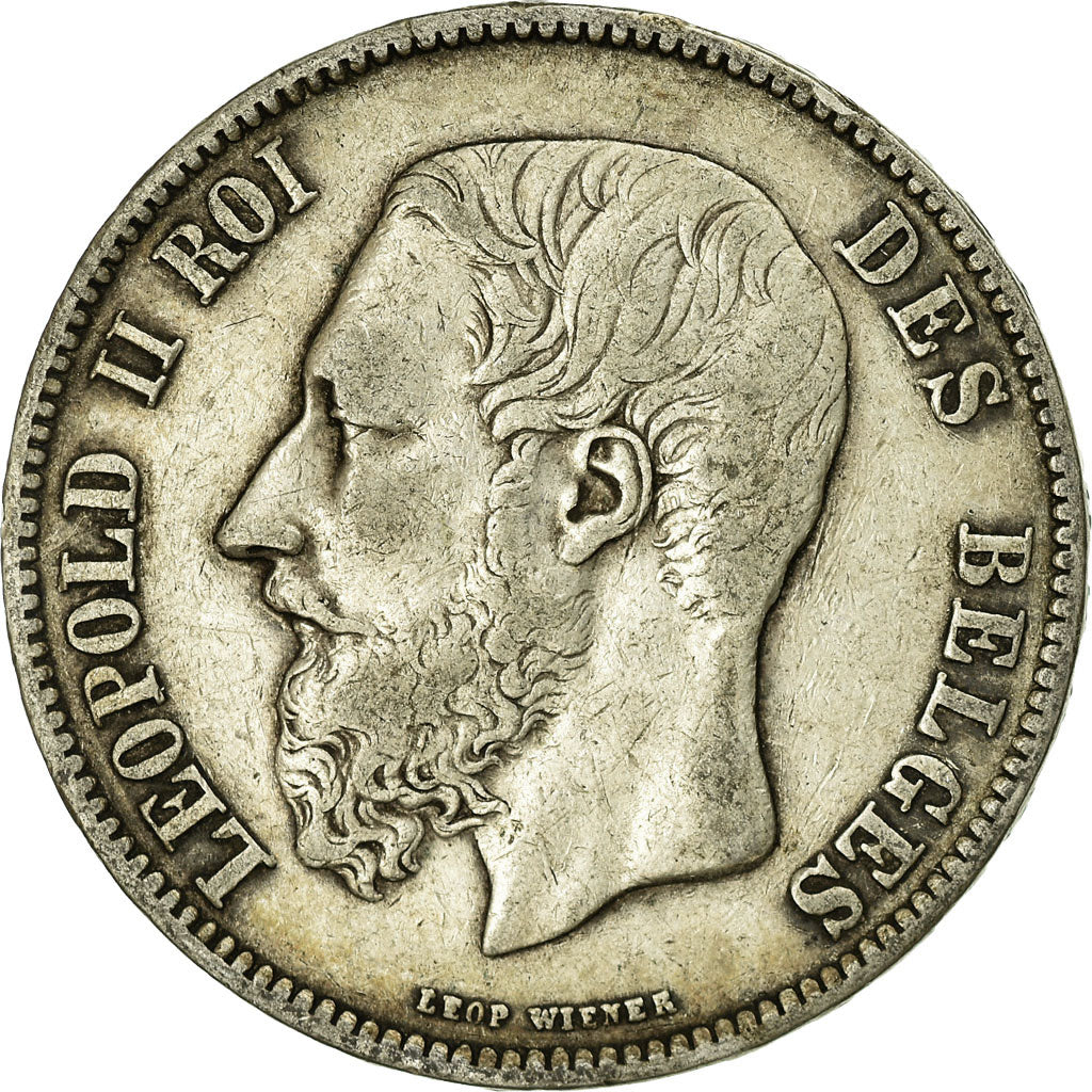 Coin, Belgium, Leopold II, 5 Francs, 5 Frank, 1871, EF(40-45), Silver, KM:24