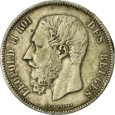 Coin, Belgium, Leopold II, 5 Francs, 5 Frank, 1871, EF(40-45), Silver, KM:24