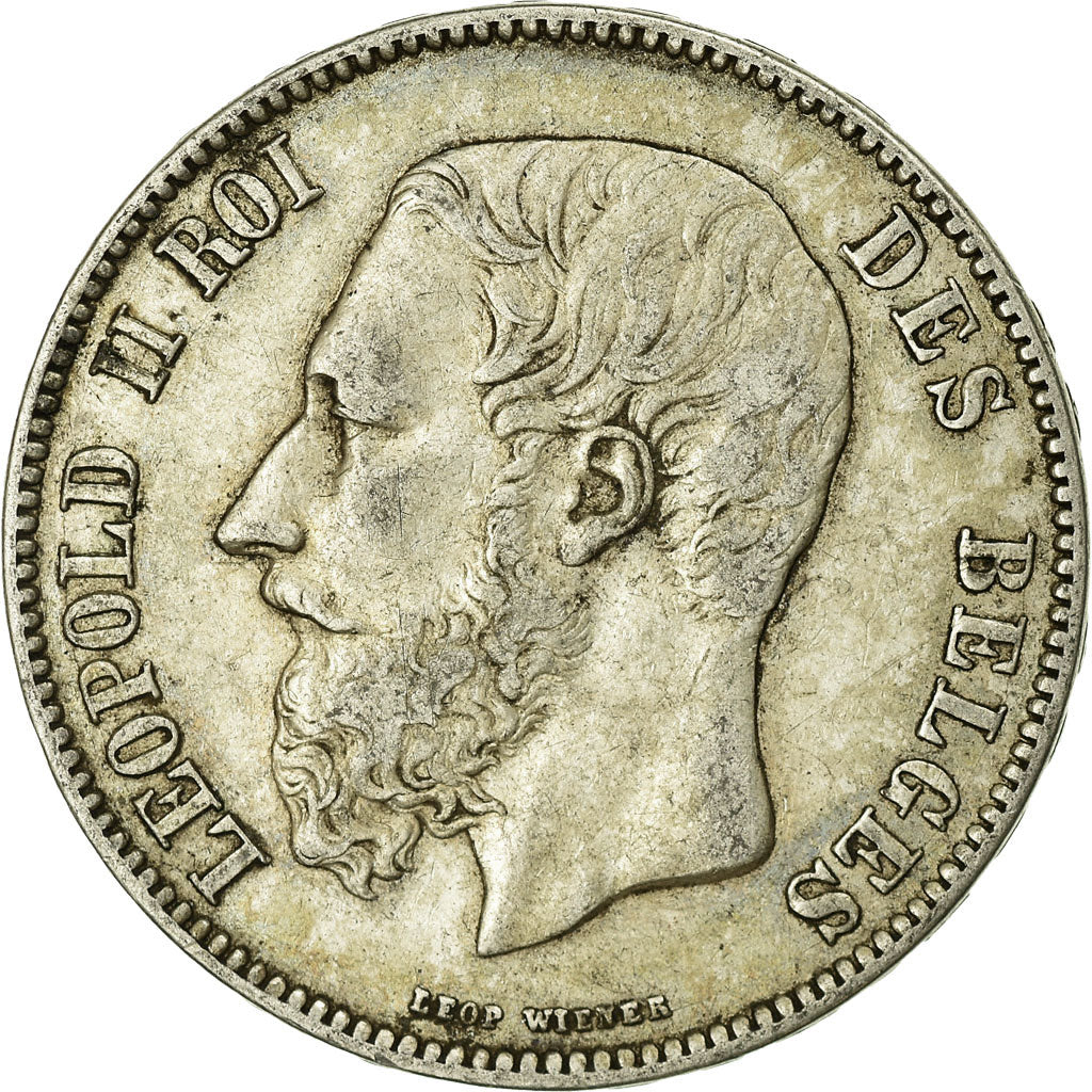 Coin, Belgium, Leopold II, 5 Francs, 5 Frank, 1871, EF(40-45), Silver, KM:24