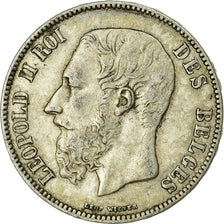 Coin, Belgium, Leopold II, 5 Francs, 5 Frank, 1871, EF(40-45), Silver, KM:24
