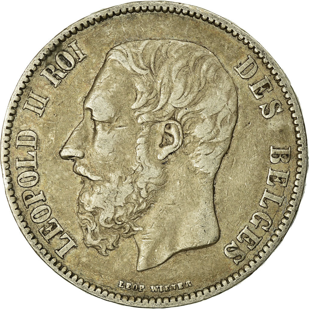Coin, Belgium, Leopold II, 5 Francs, 5 Frank, 1871, VF(20-25), Silver, KM:24