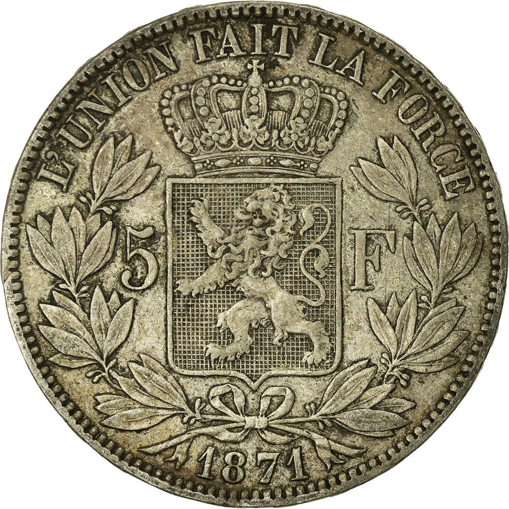 Monnaie, Belgique, Leopold II, 5 Francs, 5 Frank, 1871, TB, Argent, KM:24