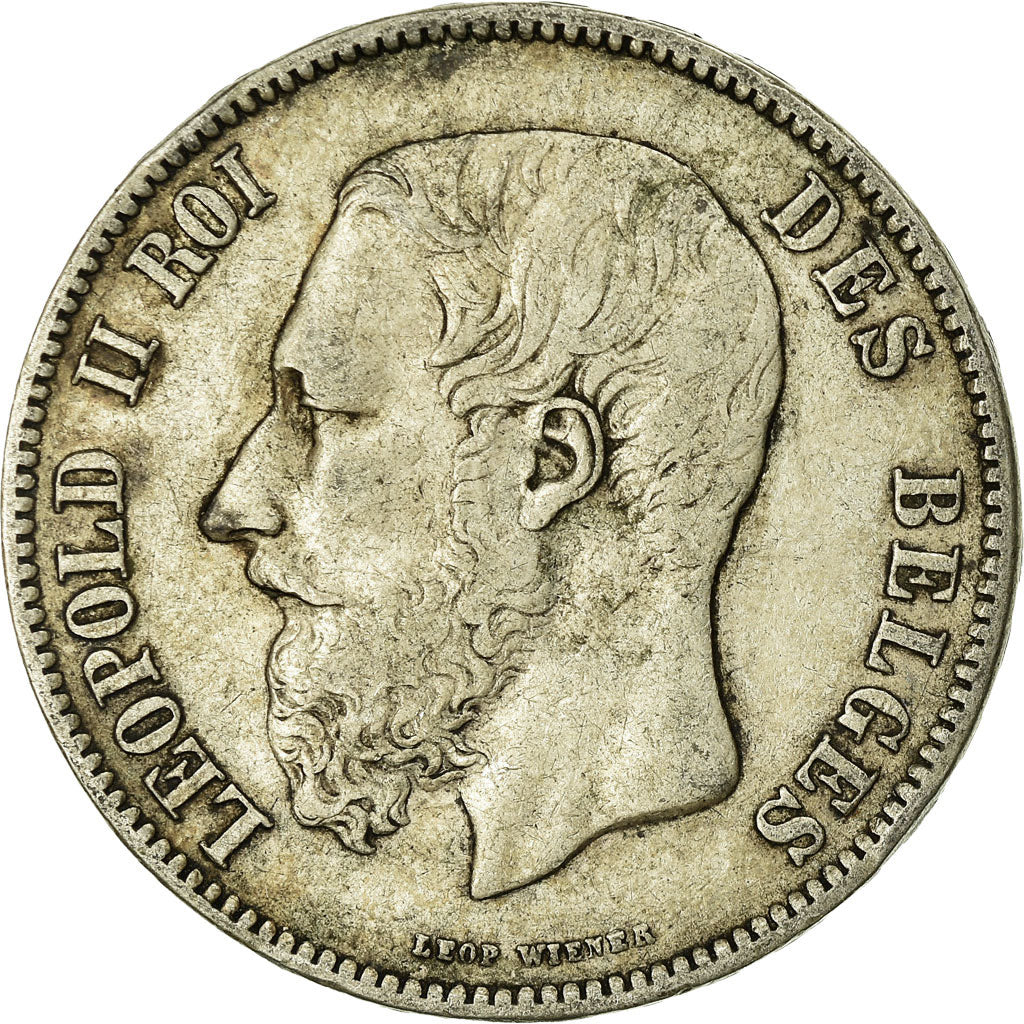 Coin, Belgium, Leopold II, 5 Francs, 5 Frank, 1871, VF(20-25), Silver, KM:24
