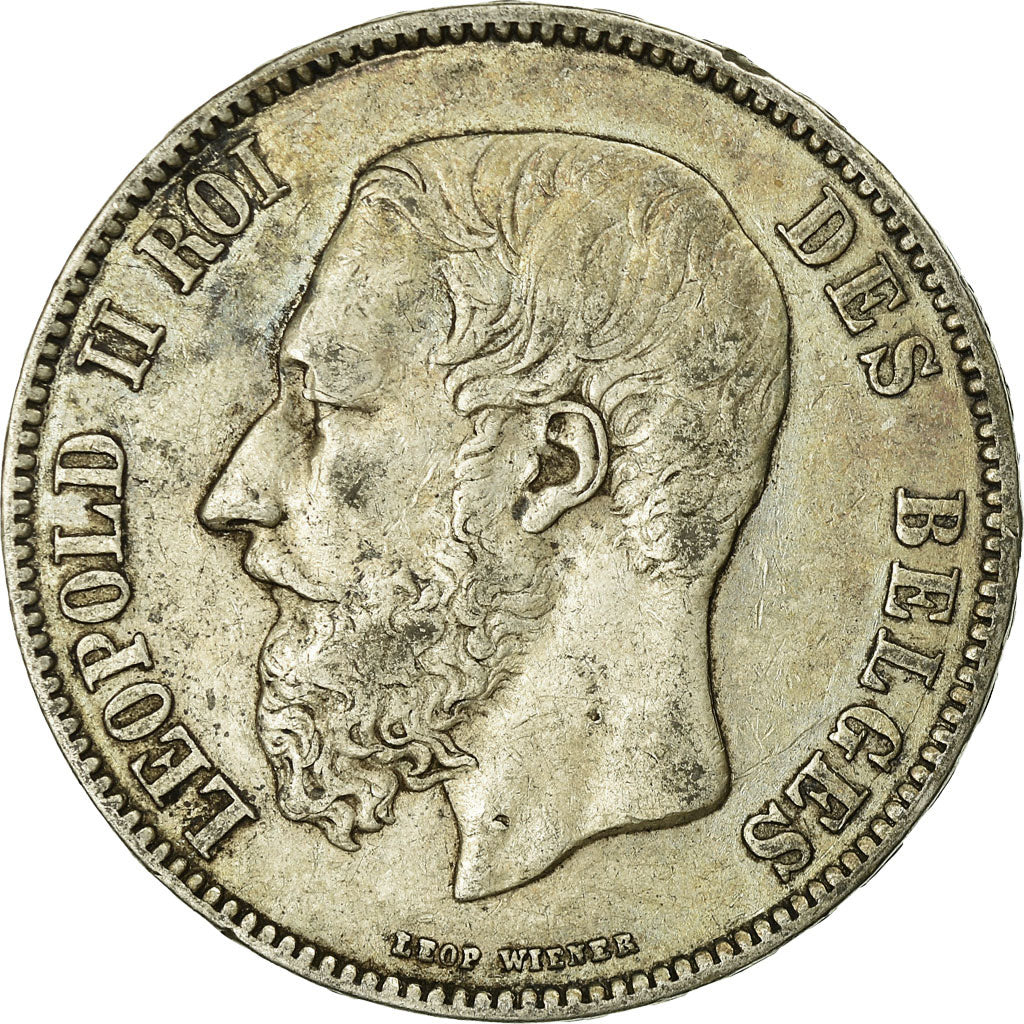 Coin, Belgium, Leopold II, 5 Francs, 5 Frank, 1871, VF(20-25), Silver, KM:24
