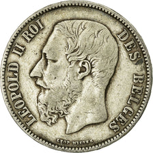 Coin, Belgium, Leopold II, 5 Francs, 5 Frank, 1871, VF(20-25), Silver, KM:24