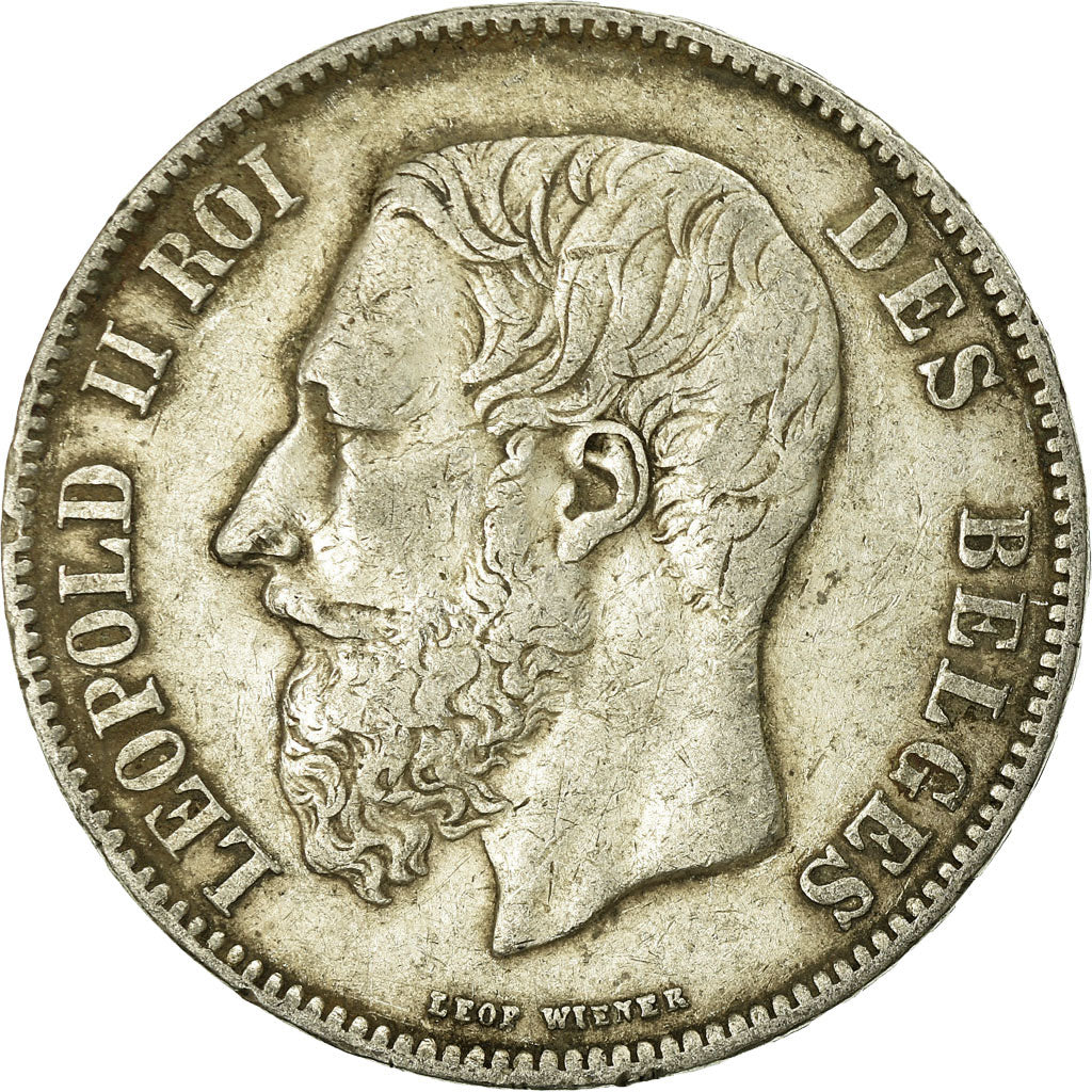 Coin, Belgium, Leopold II, 5 Francs, 5 Frank, 1871, VF(20-25), Silver, KM:24