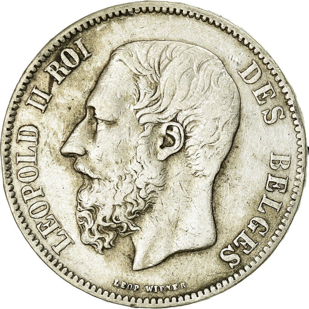 Coin, Belgium, Leopold II, 5 Francs, 5 Frank, 1872, EF(40-45), Silver, KM:24