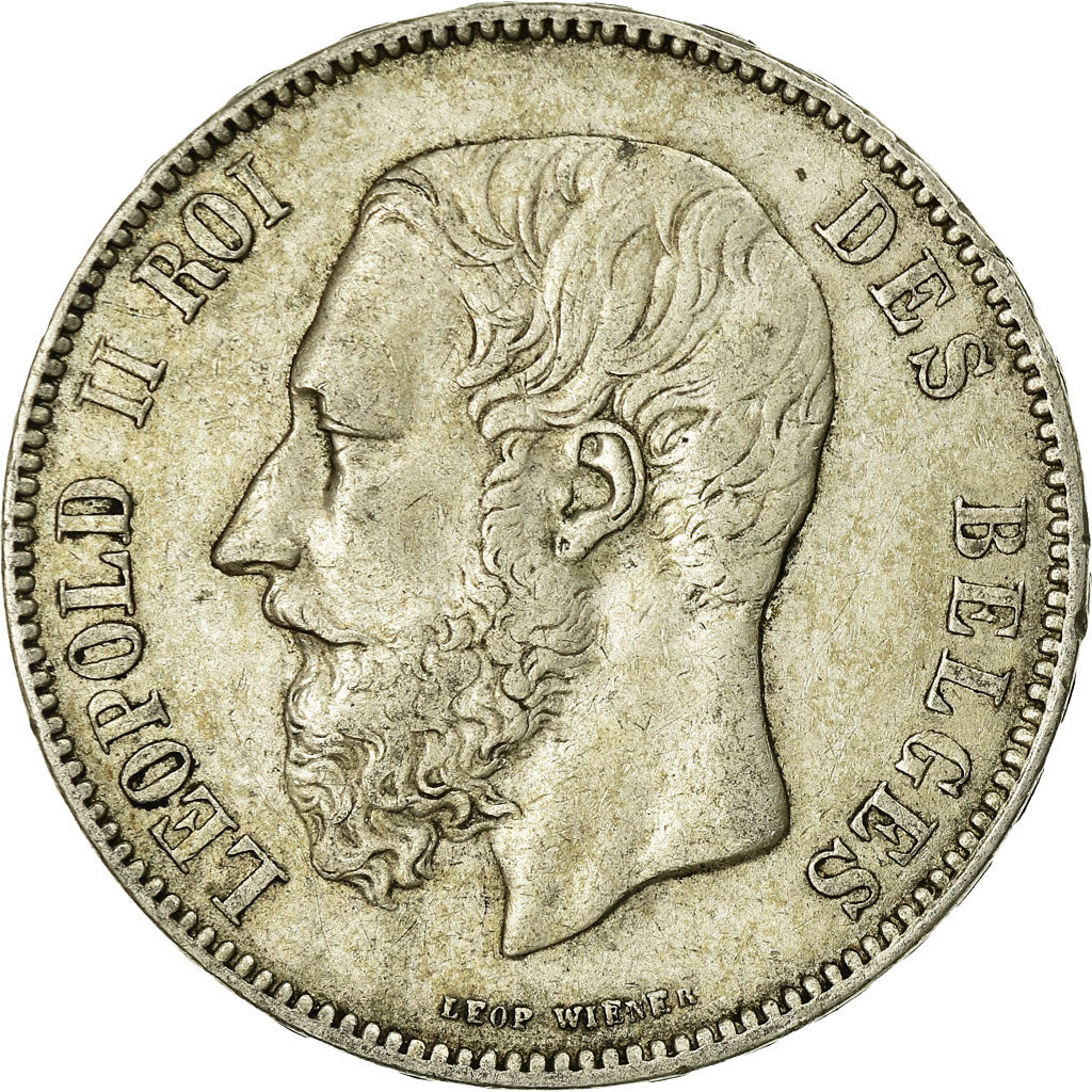 Coin, Belgium, Leopold II, 5 Francs, 5 Frank, 1872, EF(40-45), Silver, KM:24