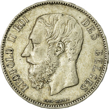 Coin, Belgium, Leopold II, 5 Francs, 5 Frank, 1872, EF(40-45), Silver, KM:24