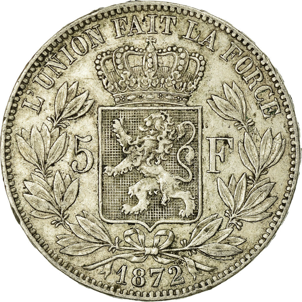 Coin, Belgium, Leopold II, 5 Francs, 5 Frank, 1872, EF(40-45), Silver, KM:24
