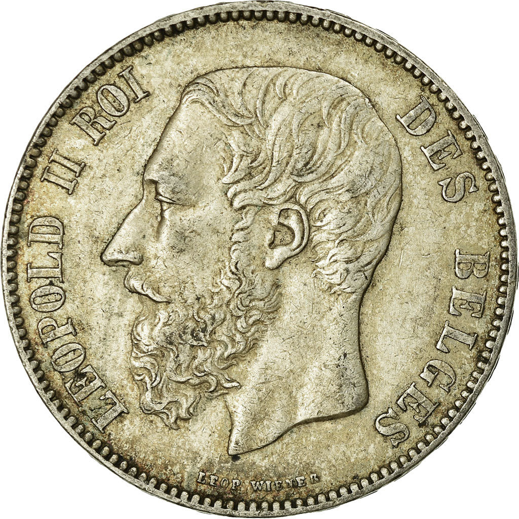 Coin, Belgium, Leopold II, 5 Francs, 5 Frank, 1872, EF(40-45), Silver, KM:24