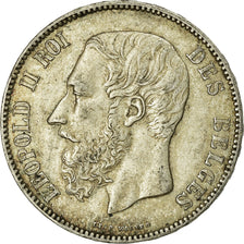 Coin, Belgium, Leopold II, 5 Francs, 5 Frank, 1872, EF(40-45), Silver, KM:24