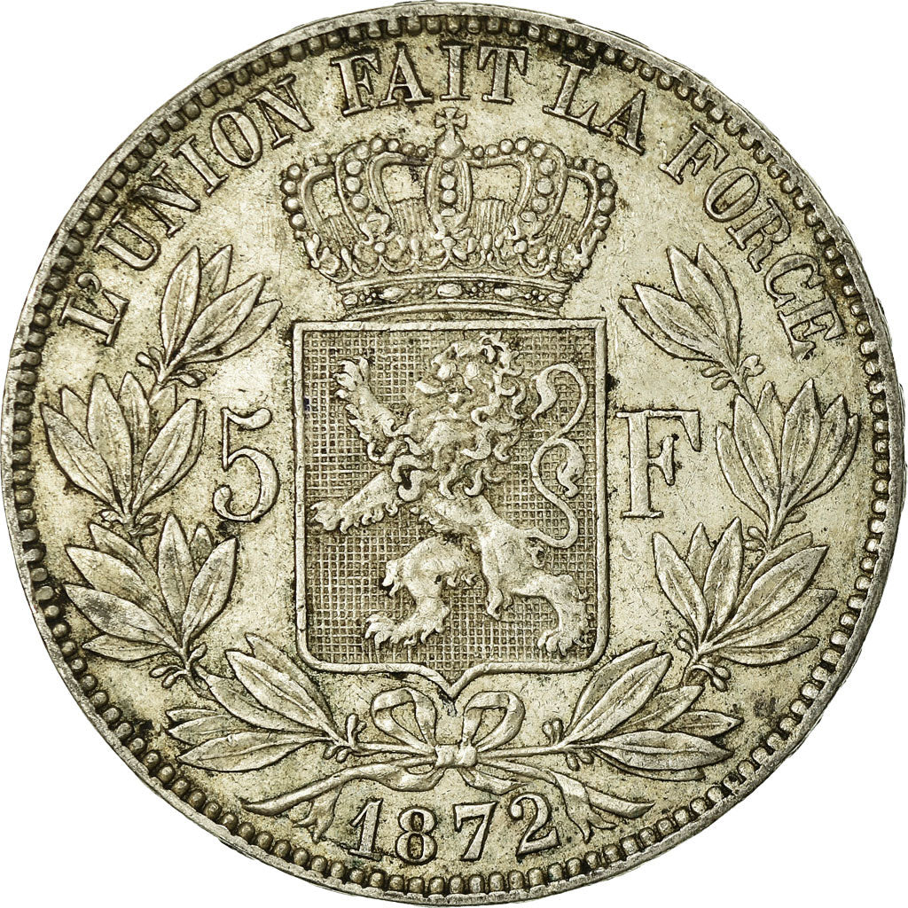 Coin, Belgium, Leopold II, 5 Francs, 5 Frank, 1872, EF(40-45), Silver, KM:24