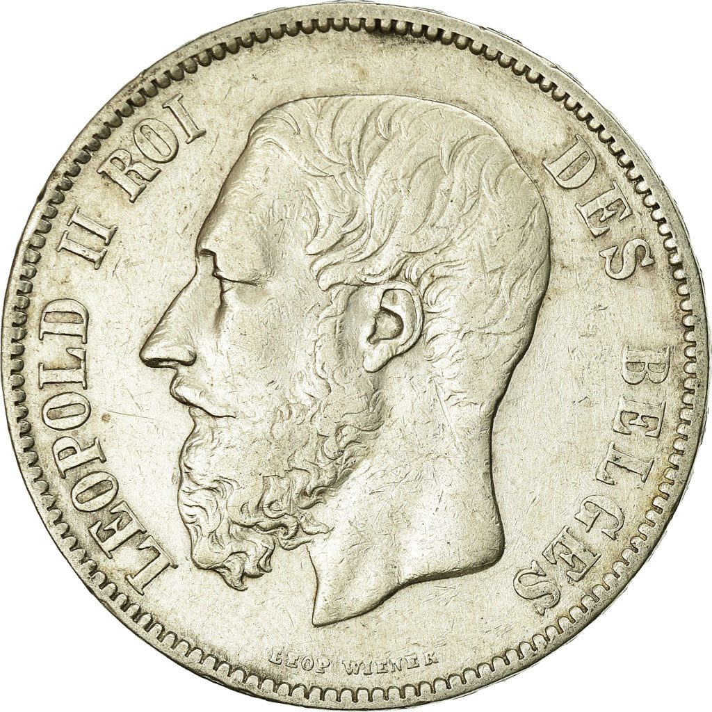Coin, Belgium, Leopold II, 5 Francs, 5 Frank, 1872, EF(40-45), Silver, KM:24