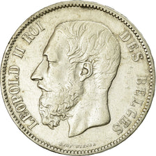 Coin, Belgium, Leopold II, 5 Francs, 5 Frank, 1872, EF(40-45), Silver, KM:24