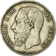 Coin, Belgium, Leopold II, 5 Francs, 5 Frank, 1872, EF(40-45), Silver, KM:24
