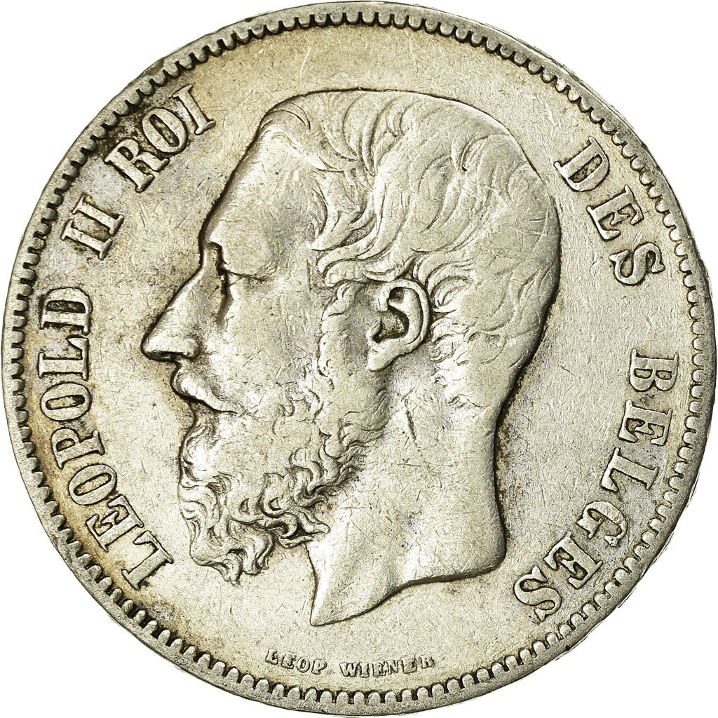 Coin, Belgium, Leopold II, 5 Francs, 5 Frank, 1872, EF(40-45), Silver, KM:24