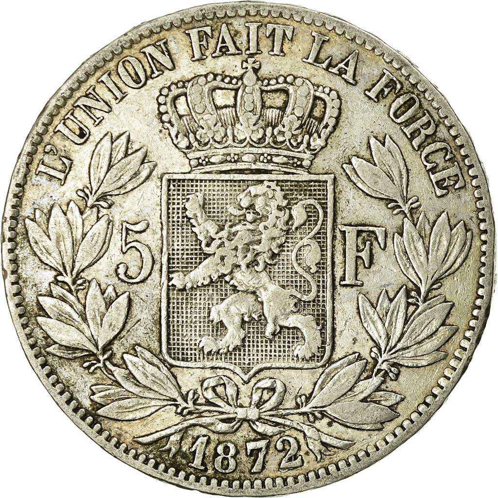 Coin, Belgium, Leopold II, 5 Francs, 5 Frank, 1872, EF(40-45), Silver, KM:24