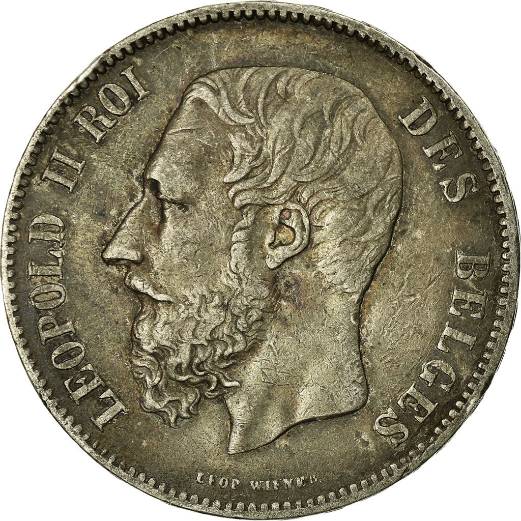 Coin, Belgium, Leopold II, 5 Francs, 5 Frank, 1872, EF(40-45), Silver, KM:24