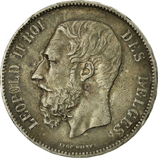 Coin, Belgium, Leopold II, 5 Francs, 5 Frank, 1872, EF(40-45), Silver, KM:24