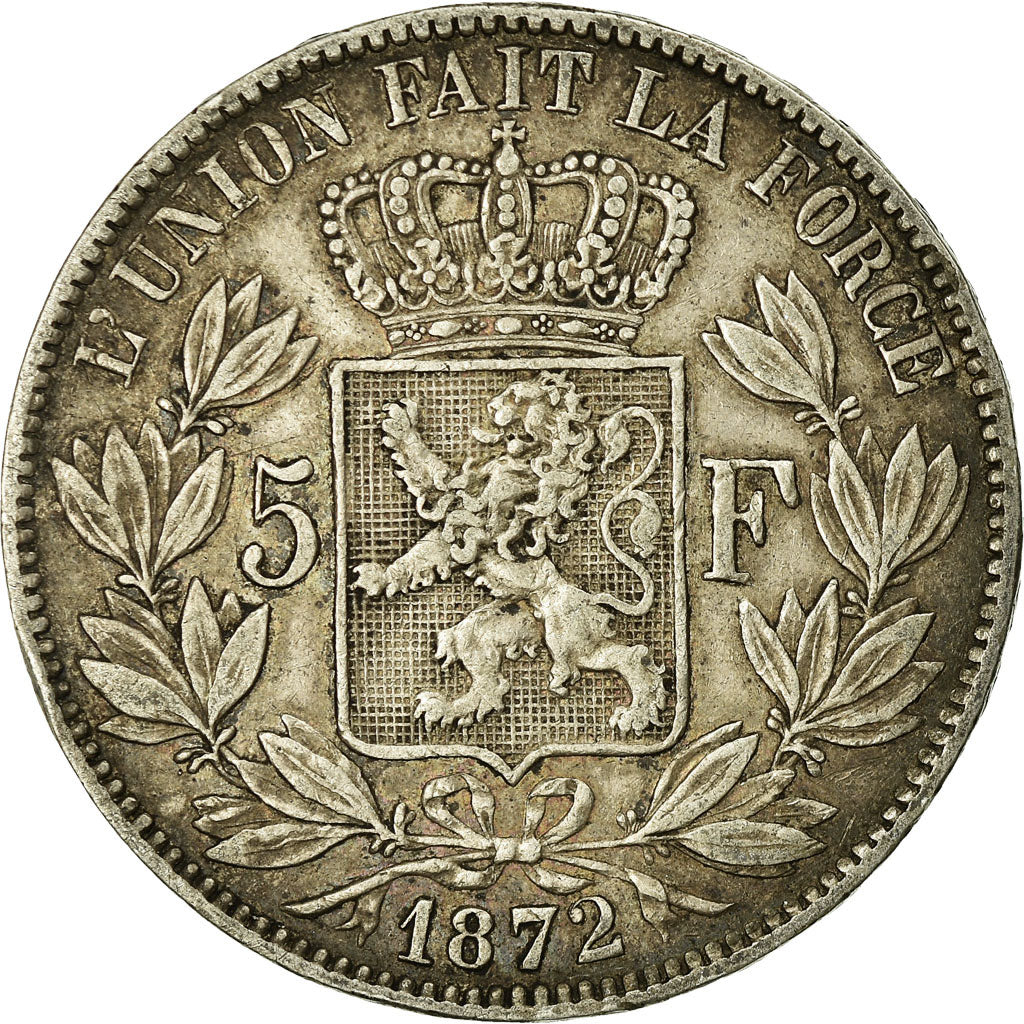 Coin, Belgium, Leopold II, 5 Francs, 5 Frank, 1872, EF(40-45), Silver, KM:24