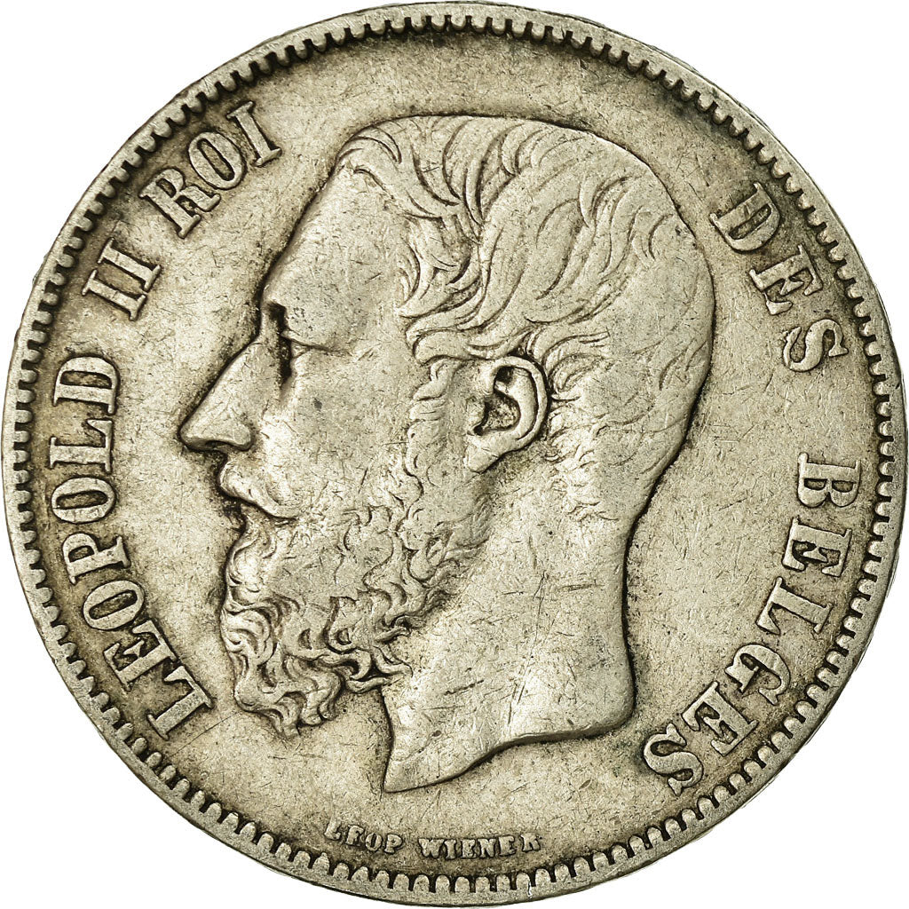 Coin, Belgium, Leopold II, 5 Francs, 5 Frank, 1872, VF(20-25), Silver, KM:24