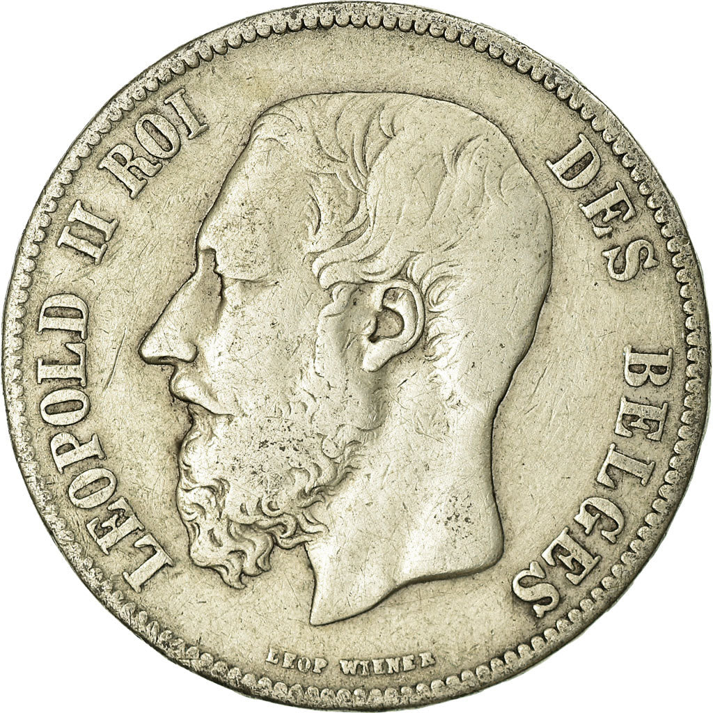 Coin, Belgium, Leopold II, 5 Francs, 5 Frank, 1872, VF(20-25), Silver, KM:24