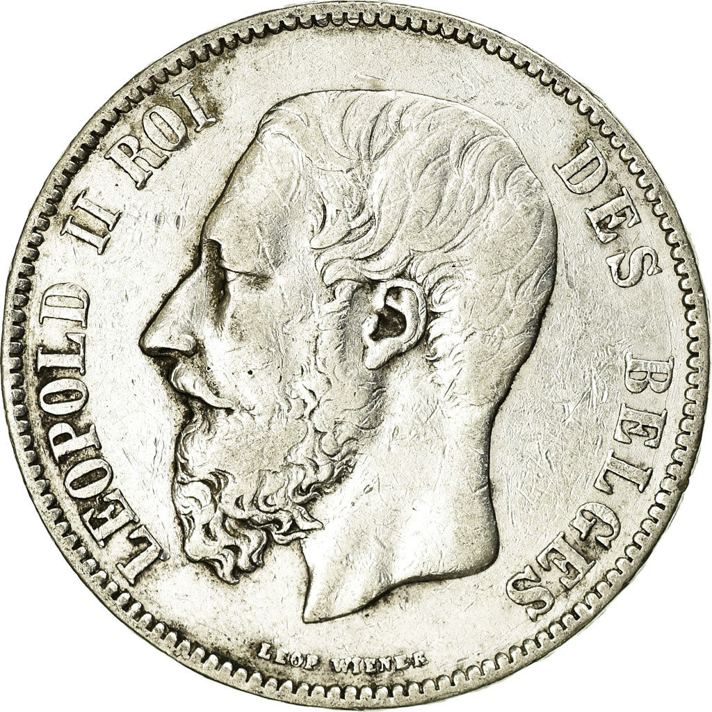 Coin, Belgium, Leopold II, 5 Francs, 5 Frank, 1872, VF(20-25), Silver, KM:24