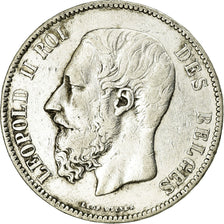 Coin, Belgium, Leopold II, 5 Francs, 5 Frank, 1872, VF(20-25), Silver, KM:24