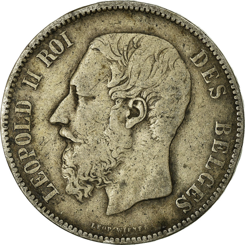 Coin, Belgium, Leopold II, 5 Francs, 5 Frank, 1872, VF(20-25), Silver, KM:24