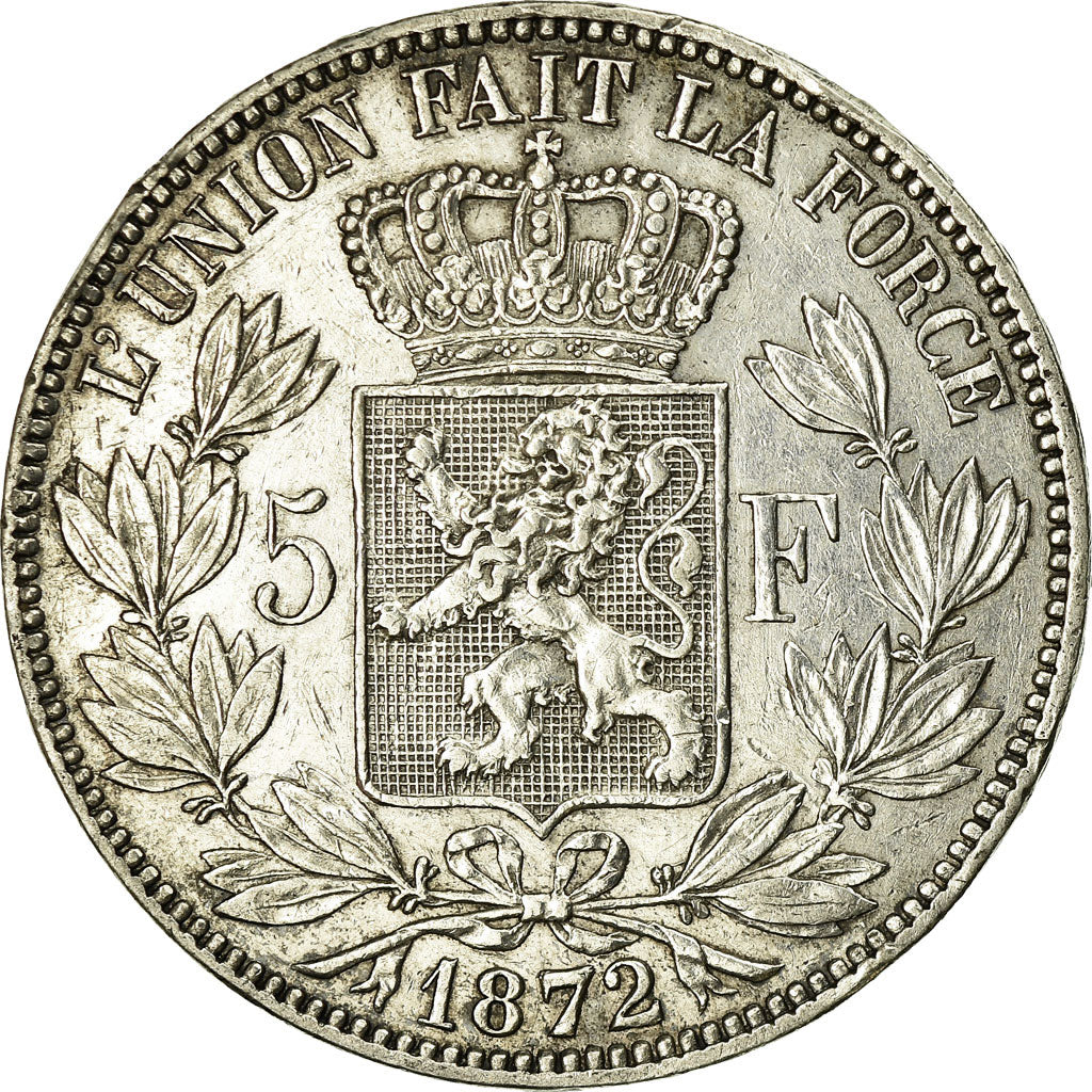 Coin, Belgium, Leopold II, 5 Francs, 5 Frank, 1872, VF(20-25), Silver, KM:24