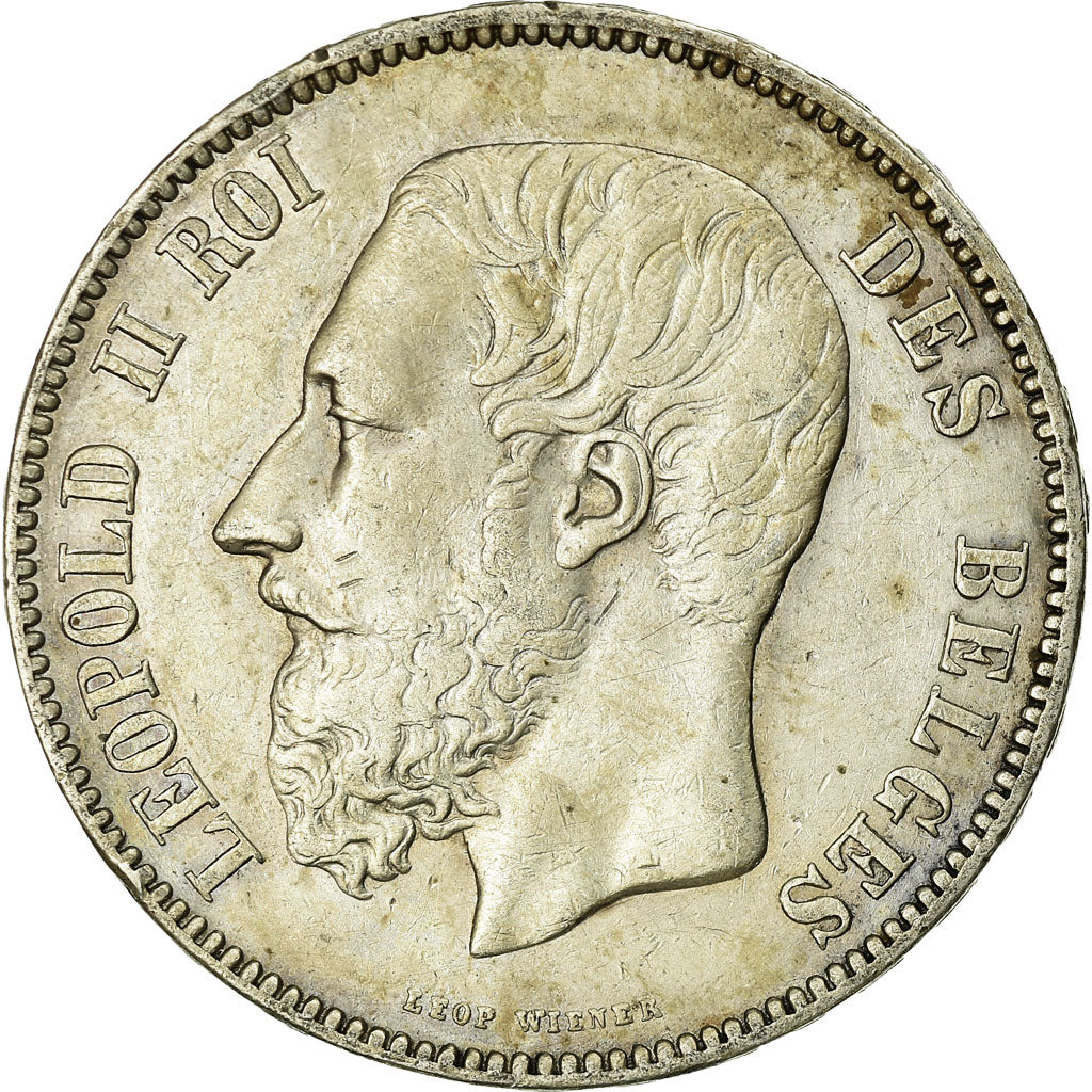 Coin, Belgium, Leopold II, 5 Francs, 5 Frank, 1873, EF(40-45), Silver, KM:24