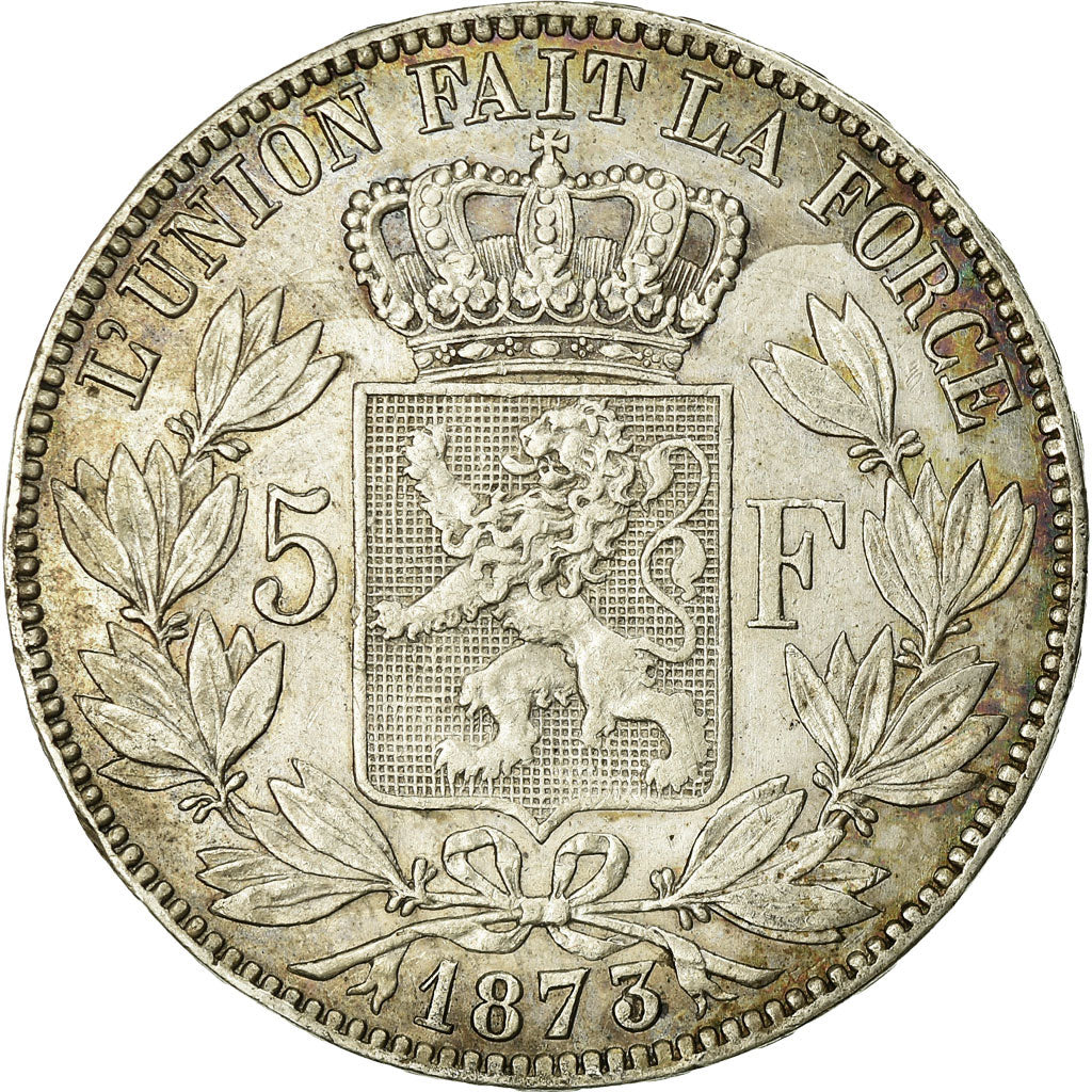 Coin, Belgium, Leopold II, 5 Francs, 5 Frank, 1873, EF(40-45), Silver, KM:24