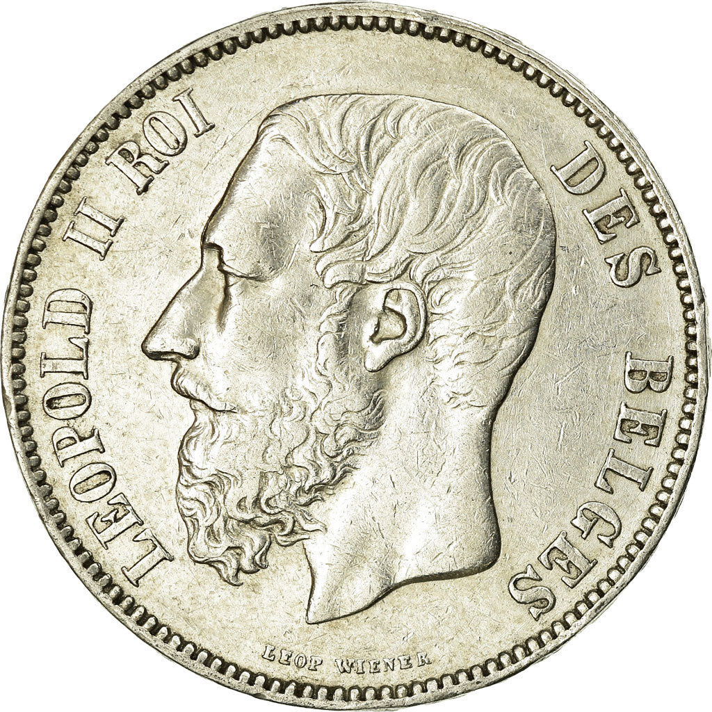 Coin, Belgium, Leopold II, 5 Francs, 5 Frank, 1873, EF(40-45), Silver, KM:24