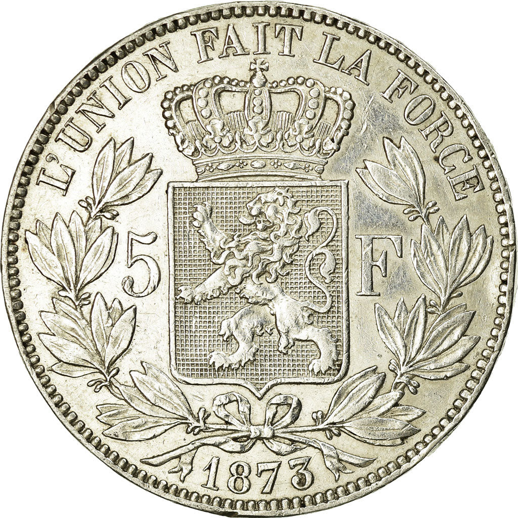 Coin, Belgium, Leopold II, 5 Francs, 5 Frank, 1873, EF(40-45), Silver, KM:24