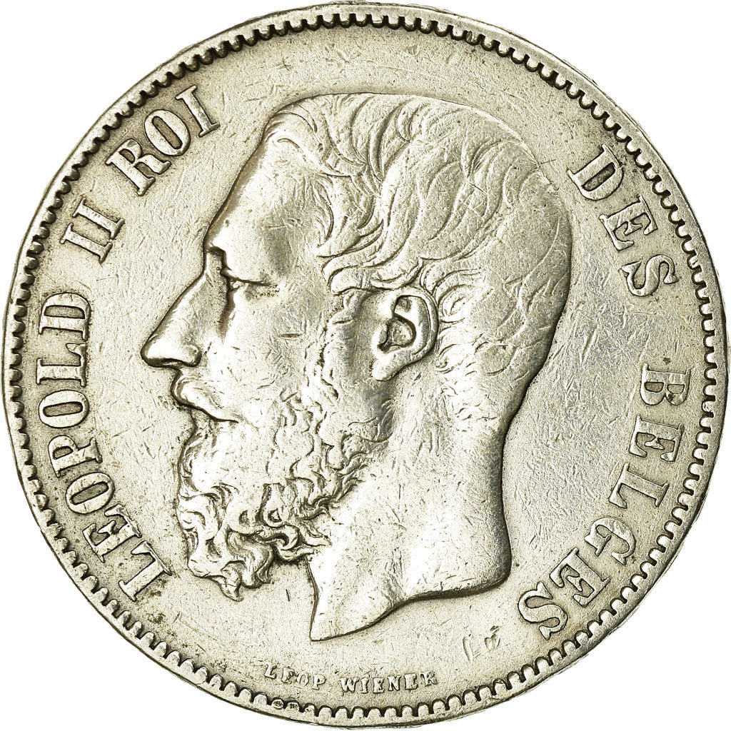 Coin, Belgium, Leopold II, 5 Francs, 5 Frank, 1873, EF(40-45), Silver, KM:24
