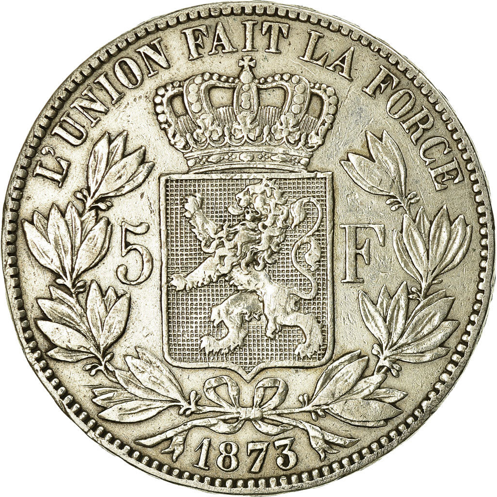 Coin, Belgium, Leopold II, 5 Francs, 5 Frank, 1873, EF(40-45), Silver, KM:24