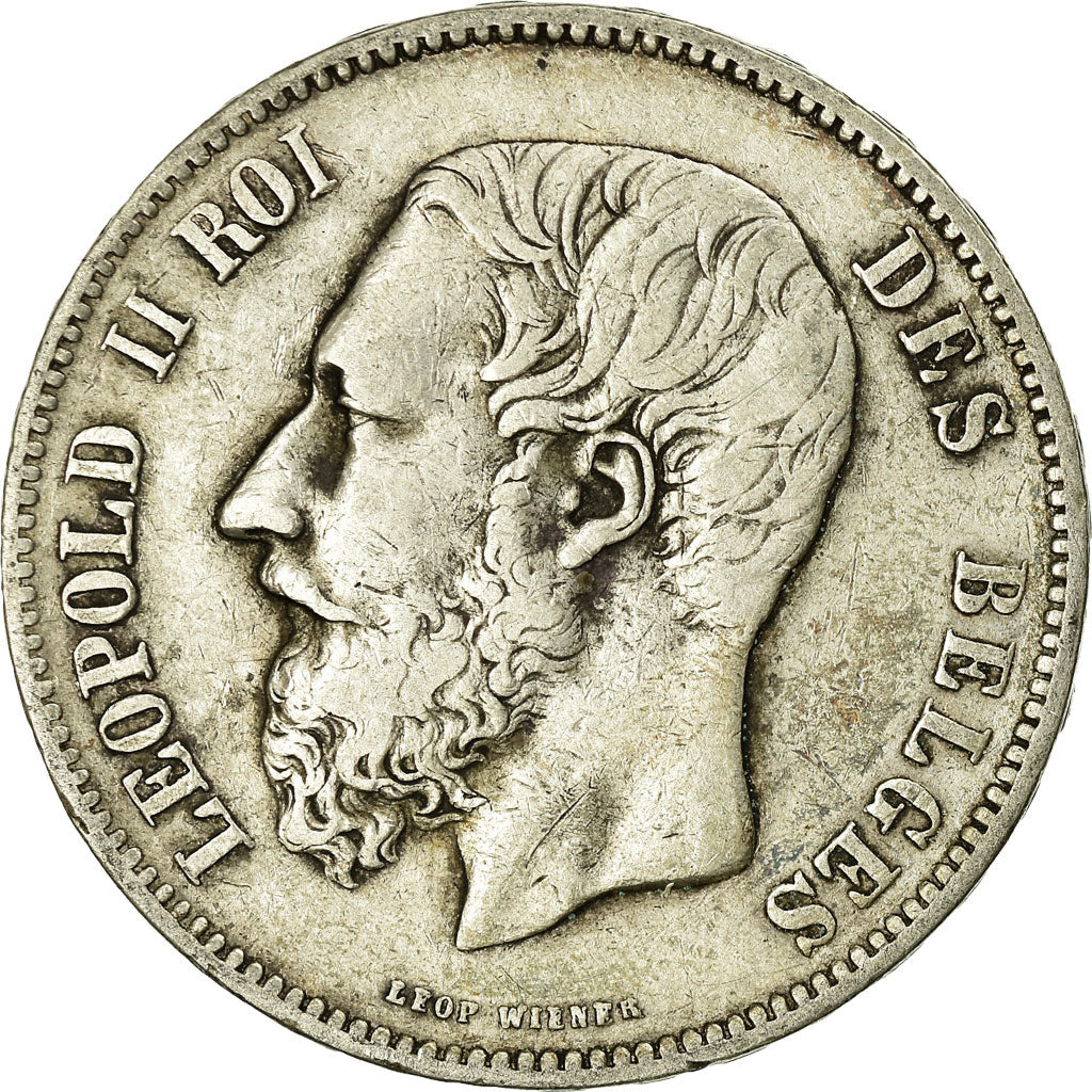 Coin, Belgium, Leopold II, 5 Francs, 5 Frank, 1873, EF(40-45), Silver, KM:24