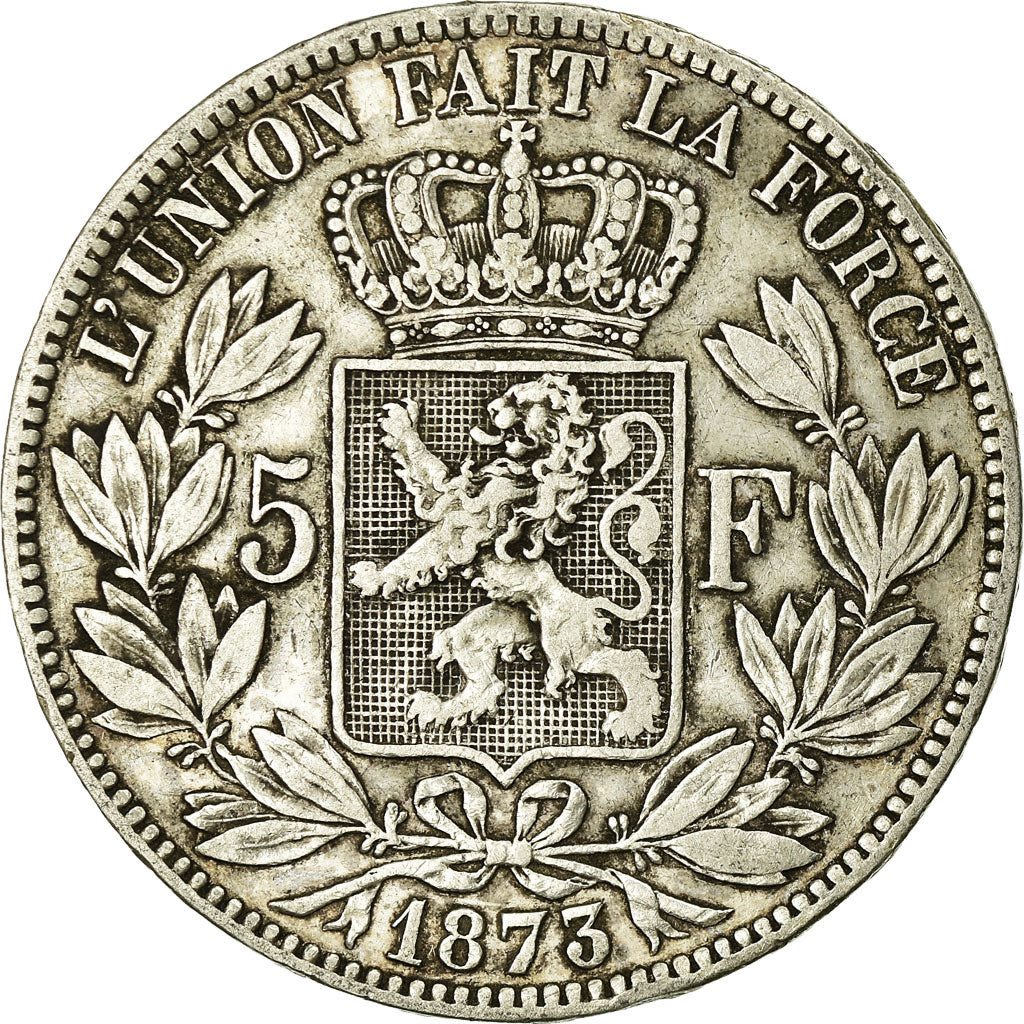 Coin, Belgium, Leopold II, 5 Francs, 5 Frank, 1873, EF(40-45), Silver, KM:24